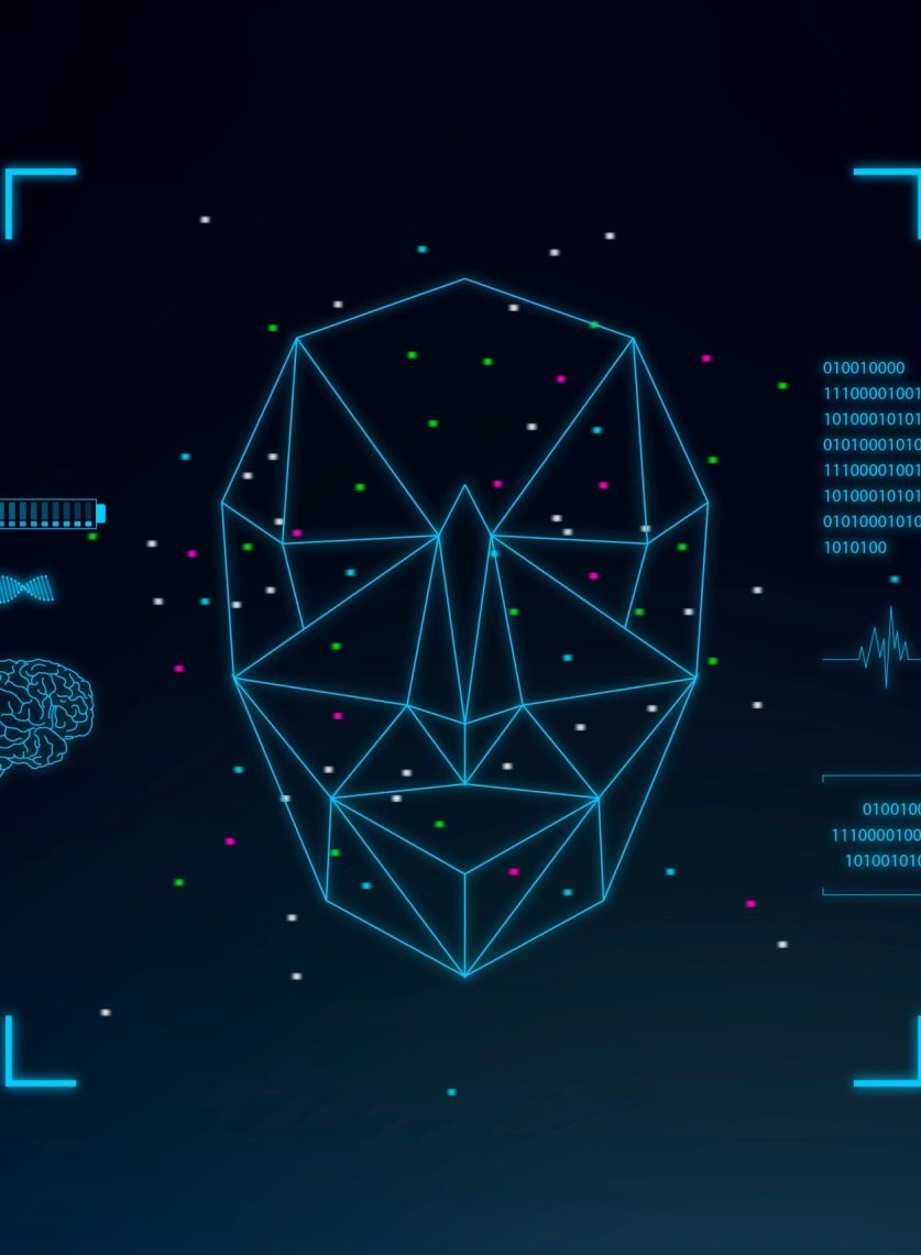 Face recognition AR hologram screen  smart technology