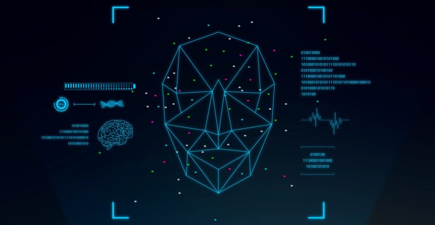 Face recognition AR hologram screen  smart technology